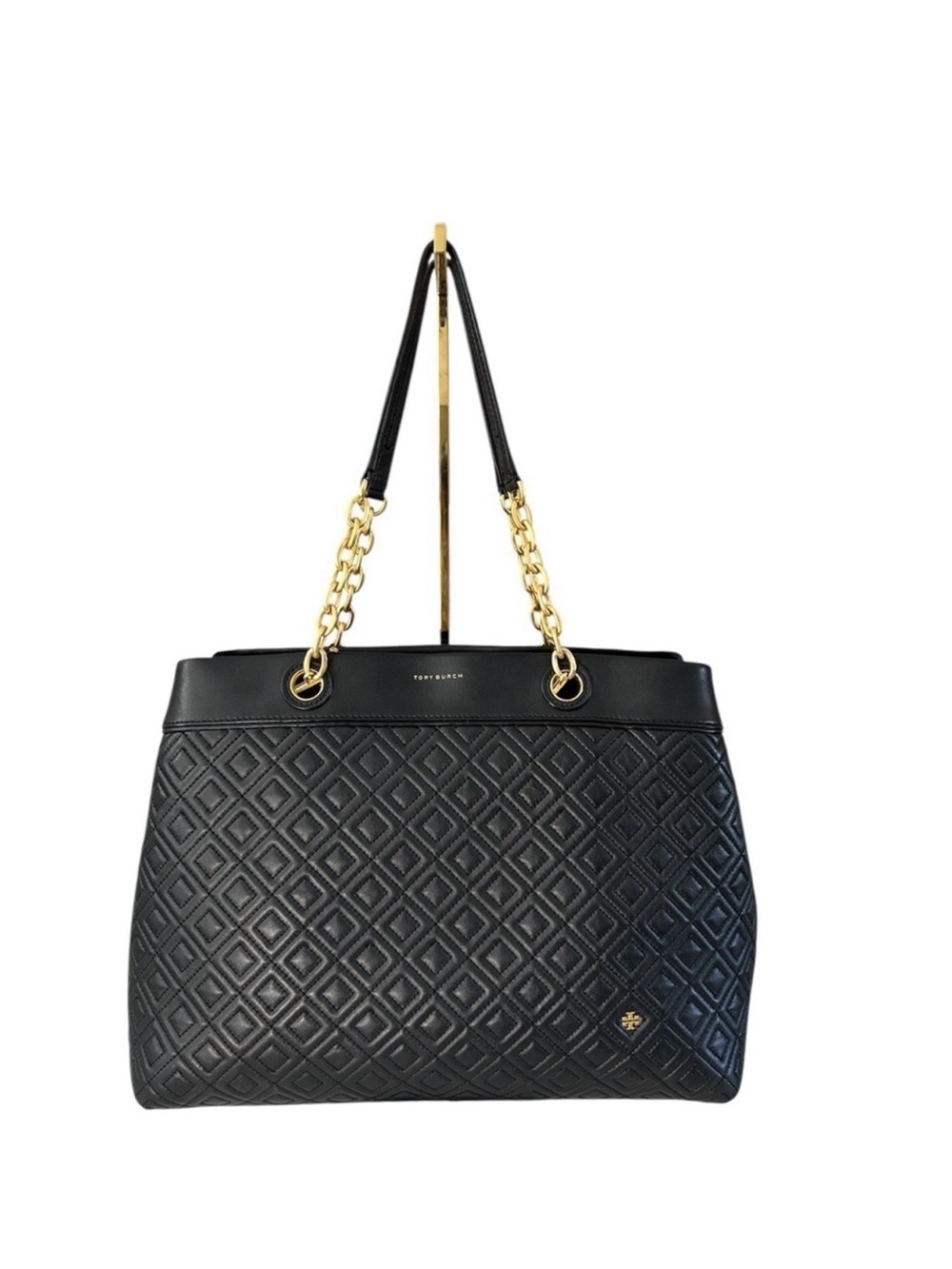 Tory Burch Flemming Triple Compartment Quilted Leather
Tote with Gold Hardware